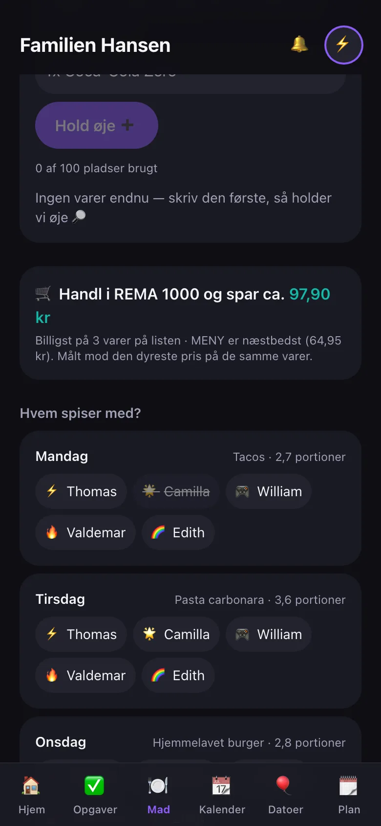 Ugens maddage hvor et barn er meldt fra automatisk på grund af en fodboldkamp